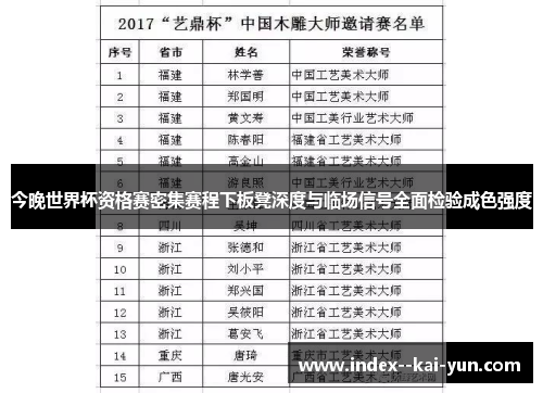 今晚世界杯资格赛密集赛程下板凳深度与临场信号全面检验成色强度